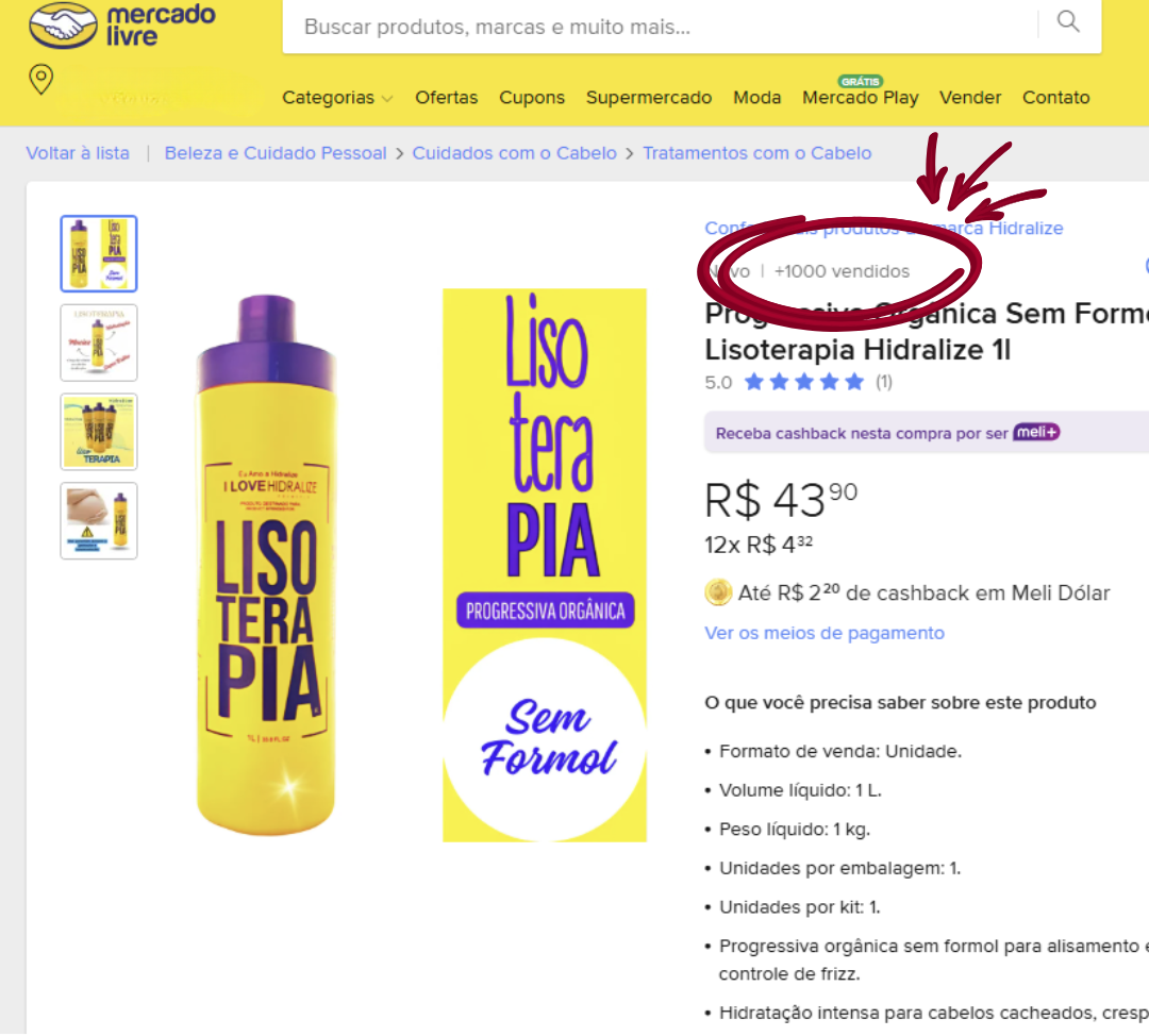 SHOPEE ; LISOTERAPIA ; MERCADO LIVRE ; DROPSHIPPING